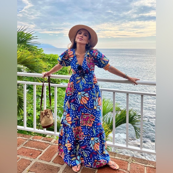 Tabitha Brown for Target Mixed Floral/Polka Dot Print Puff Sleeve Dress - Picture 4 of 14